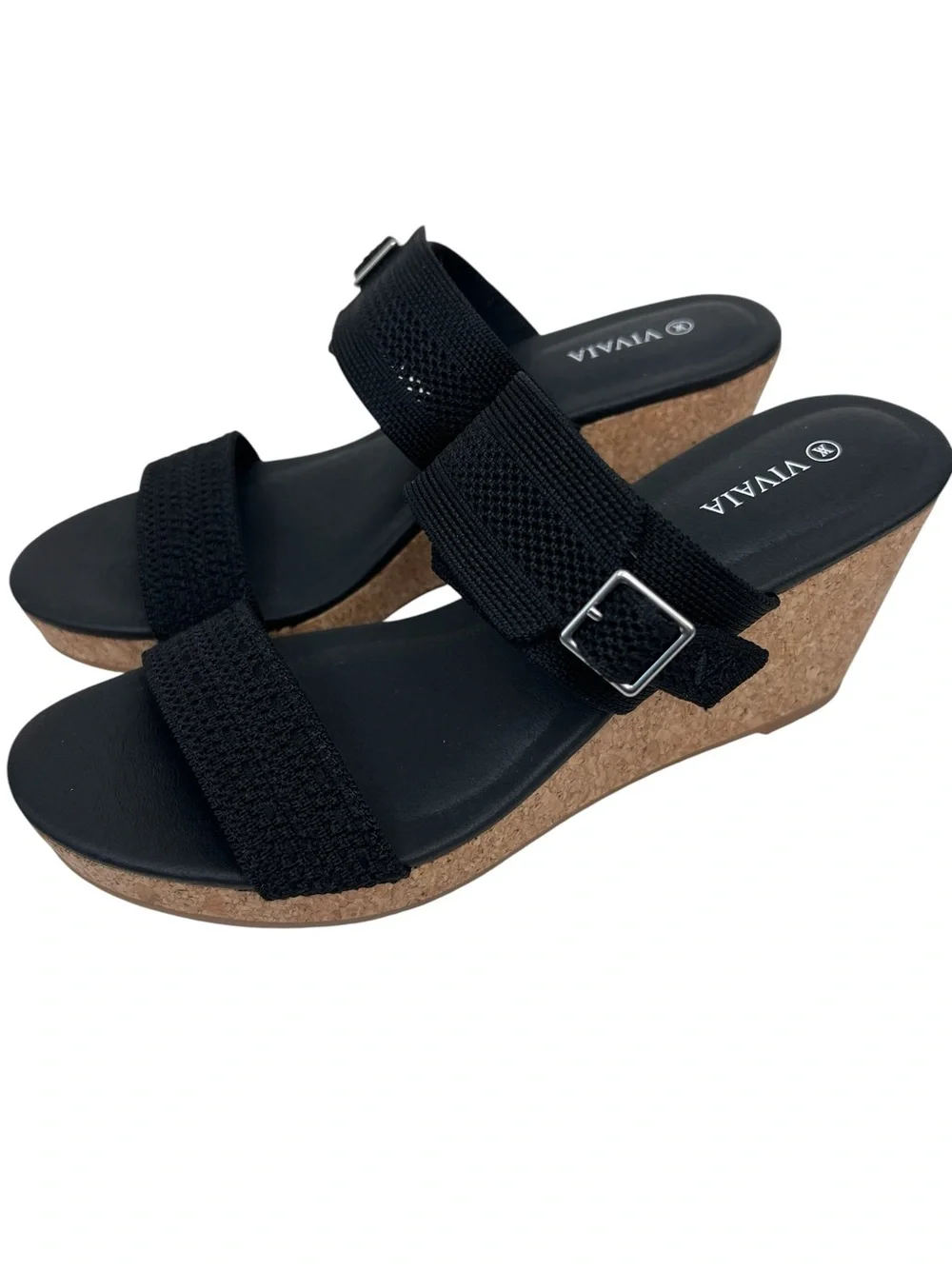Vivaia Adjustable Strap Round-toe Wedge Sandals Sammy Size 40 (US 9) NEW Summer